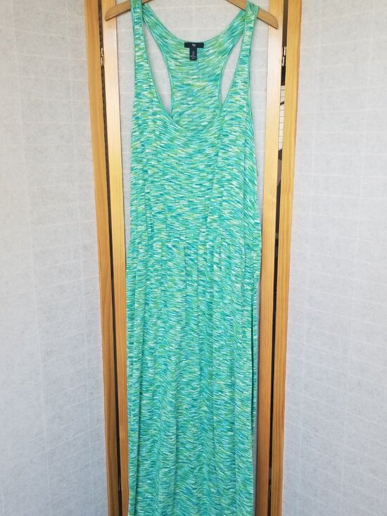 GAP Dresses & Skirts - Gap Maxi Dress Stretch Knit Green Beach Casual Summer Dress XL